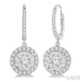 1 ctw Round Cut Diamond Lovebright Earrings in 14K White Gold