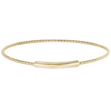Gold Finish Sterling Silver Opening Corean Cable Cuff Bracelet with High Polished Bar