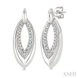 1/10 Ctw Marquise Shape Inner Link Single Cut Diamond Earrings in Sterling Silver