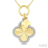.15CTRDDM CLOVER CHARM PD YW 10K-G+CH*