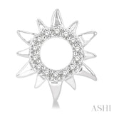 1/10 Ctw Petite Sun Round Cut Diamond Fashion Stud Earring in 10K White Gold