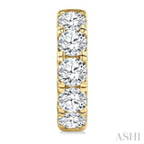 5 Ctw Round Cut Diamond Hoop Earrings in 14K Yellow gold