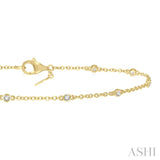 1/6 Ctw Circular Mount Round Cut Diamond Station Bracelet in 10K Yellow Gold