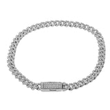 This sylish white gold curb link diamond bracelet with box lock, dazzles with 1.66 ctw of white diamonds 7