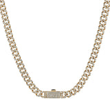 THIS 16 14K ROSE GOLD NECKLACE MAKES A DYNAMIC ONTREND STATEMENT FEATURING CUBAN LINK STYLING AND 4.63CT WHITE DIAMONDS