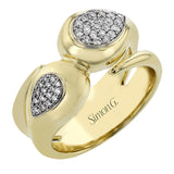 Express your love for gold with this sculpted yellow gold ring, embellished with 0.24 ctw of pave set diamonds