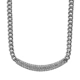 This 18K white gold Cuban chain necklace boasts more than 5cttw diamonds providing the perfect mix of style and sophistication.18KW NECK 5.07D