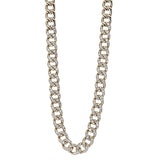 18K RG link necklace shimmers with 3.49 ctw of white diamonds, 16.5