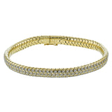 14k YG & diamond Men's bracelet from our python collection, glimmers with 1.10 ctw of white diamonds, 8