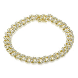 Stunning 18K YG ladies cuban link bracelet with 4.55 ctw of diamonds, 7