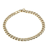 18K WG domed link, high polish Men's bracelet 8