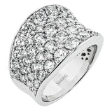 Elevate your style with this wide right hand ring which has a concave shape and 4.21 ctw of sparkling round diamonds