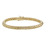 14k Yellow gold Men's bracelet from our python collection, is made of a smooth domed design for lasting comfort & wearability, 8