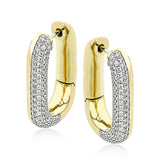 An every day classic, these 18K white and yellow gold earrings feature .79cttw diamonds.