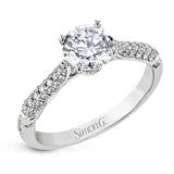 The best of art deco design is updated to the modern era in this Roxy Collection ring, with milgrain edged bezel-set side diamonds and shining white gold.