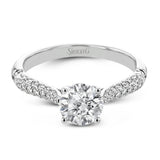 The best of art deco design is updated to the modern era in this Roxy Collection ring, with milgrain edged bezel-set side diamonds and shining white gold.