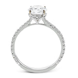 This new take on a classic engagement ring setting is part of our Underhalo Collection, where a circle of diamonds sits snugly around the side of the center stone, giving the perfect touch of sparkle from every angle.
