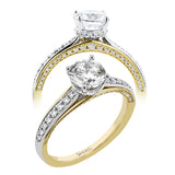 18K White and Yellow gold ring featuring approx. .38cttw of round diamonds.