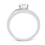 Round diamonds in a dynamic zig-zag shape create a bold modern look in this Lightning Collection ring.