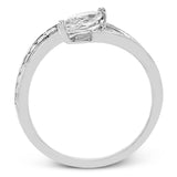 A marquise diamond set at an angle creates a contemporary look in this wonderful ring from our Lightning Collection.