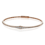 This bangle is a new take on a classic with a slightly tapered design and .88 ctw of white diamonds.