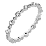 This diamond eternity band from our stackable collection in 14K white gold, has alternating bezel set diamonds 0.31 ctw. and gold beads.