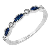 Modern versatility, the perfect ring to stack or wear alone, available featuring .14 cttw sapphires, ruby or tsavorite and 14K white, rose or yellow gold.