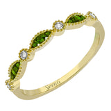 Modern versatility, the perfect ring to stack or wear alone, available featuring .14 cttw sapphires, ruby or tsavorite and 14K white, rose or yellow gold.