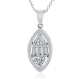 This 18K white gold pendent features .39cttw diamonds for a modern look that stands alone or works as a layer.