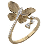A golden butterfly alights on your hand, the remarkable beauty of nature captured forever in 18k gold and diamonds.