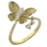A golden butterfly alights on your hand, the remarkable beauty of nature captured forever in 18k gold and diamonds.