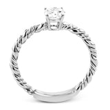 White and yellow 18k gold twine around each other in this ring that puts a twist on a classic design.