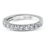 This wonderful band is a classic choice for a wedding band or stacking ring, set with .75 ctw of white diamonds.