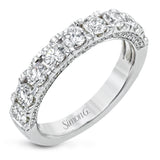 This straight band is anything but ordinary, containing an impressive 1.44 ctw of white diamonds.