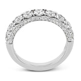 This straight band is anything but ordinary, containing an impressive 1.44 ctw of white diamonds.