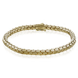 This smooth-linked men's bracelet is formed from 14k gold with a brushed finish.