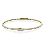 This bangle is a new take on a classic with a slightly tapered design and .88 ctw of white diamonds.