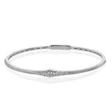 This bangle is a new take on a classic with a slightly tapered design and .88 ctw of white diamonds.