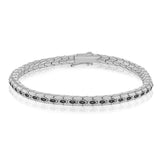 This men's bracelet features .32 ctw of black diamonds set into 14k gold with a brushed finish.