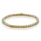 This men's bracelet features .32 ctw of black diamonds set into 14k gold with a brushed finish.