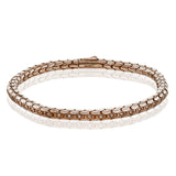 This men's bracelet features .32 ctw of black diamonds set into 14k gold with a brushed finish.