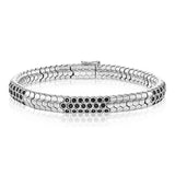 This elegant mens bracelet from our python collection is crafted in 14k white gold and accented with 0.56 ctw of black diamonds