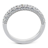 This engagement ring is sure to shine, with a classic straight design set with .75 ctw of white side diamonds.