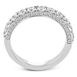 This engagement ring is stunning from every side, with .97 ctw of white round diamonds on the top and sides of the ring.