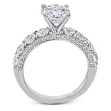 This engagement ring makes a statement with 1.39 ctw of side diamonds that shine from the top ad sides of the ring.