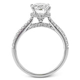 This 18k white gold engagement ring is perfect for an oval center stone, accented by .32 ctw of white diamonds.