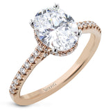 This 18k white gold engagement ring is perfect for an oval center stone, accented by .32 ctw of white diamonds.