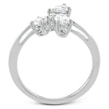 This new take on a three stone design features a .15 ct pear shaped diamond and .43 ctw oval diamonds in a cluster.