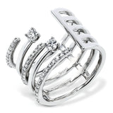 This innovative ring design displays .36 ctw of white diamonds in a layered look.
