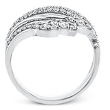 This 18k gold ring features .50 ctw of round white diamonds in a modern design.